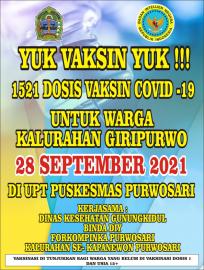 YUK VAKSIN  UNTUK WARGA KALURAHAN GIRIPURWO